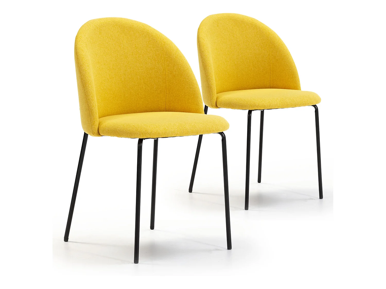 Conjunto de 2 cadeiras de jantar Kenia estofadas Mostarda, 43 x 47 x 78,5 cm