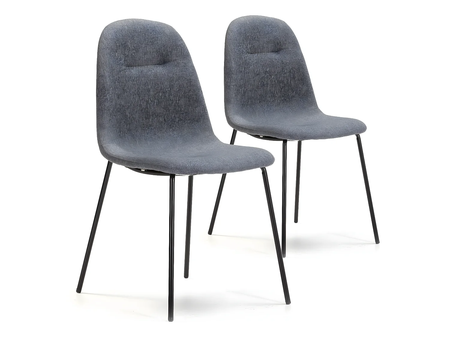 Pack 2 chaises Salle à Manger Brenda tapissées Gris, 44 cm x 54 cm x 85 cm