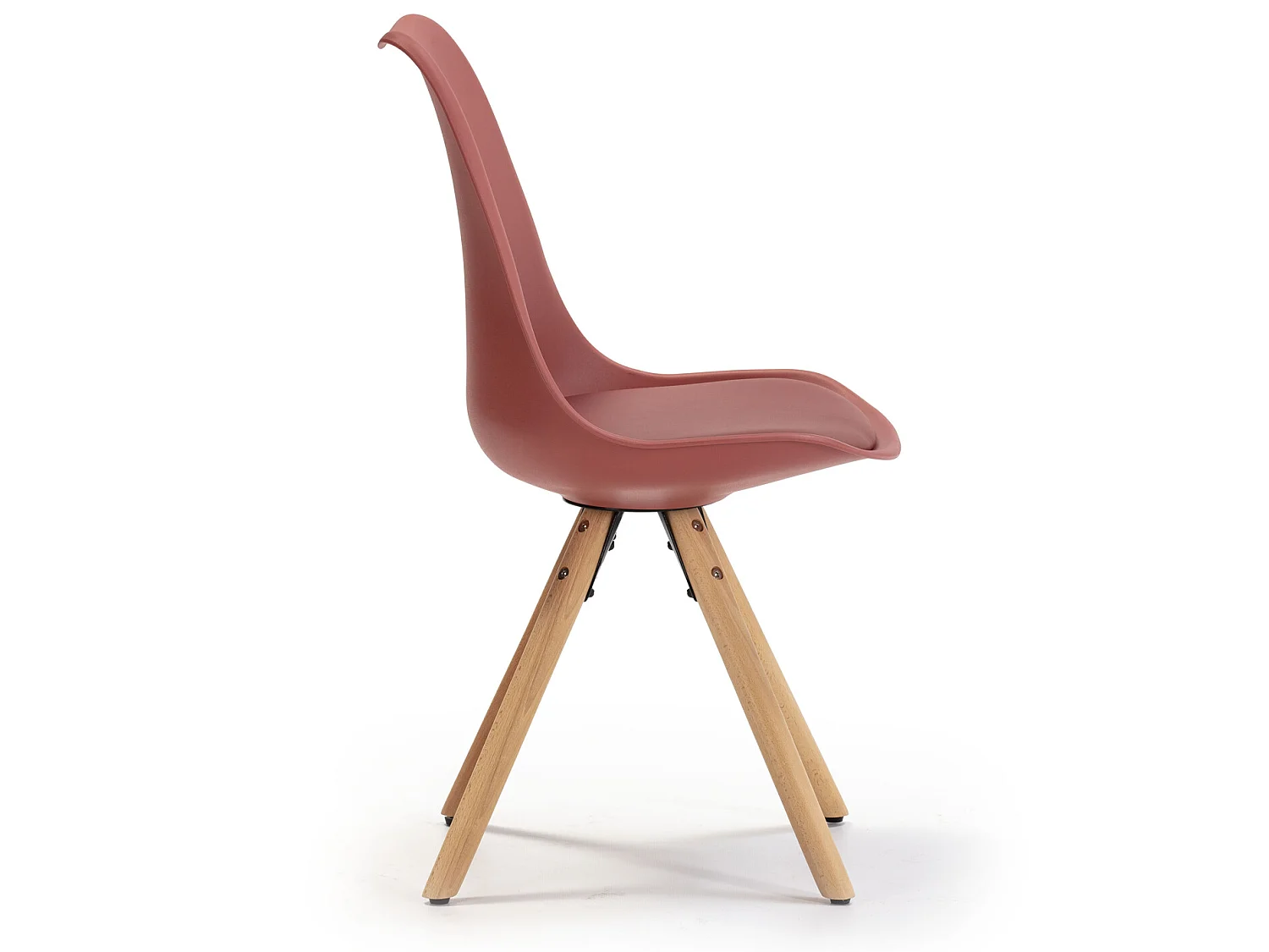 Set di 2 sedie da pranzo Jeff stile nordico rosso, 54 x 49 x 84 cm