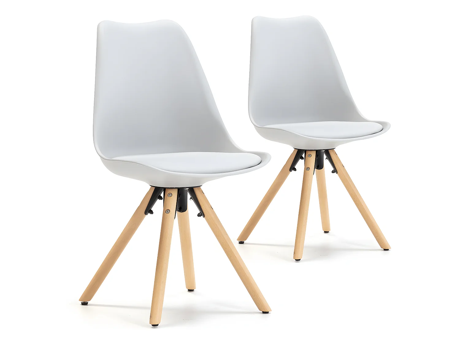 Set de 2 chaises Salle à Manger Jeff Style Nordique Gris, 54 cm x 49 cm x 84 cm