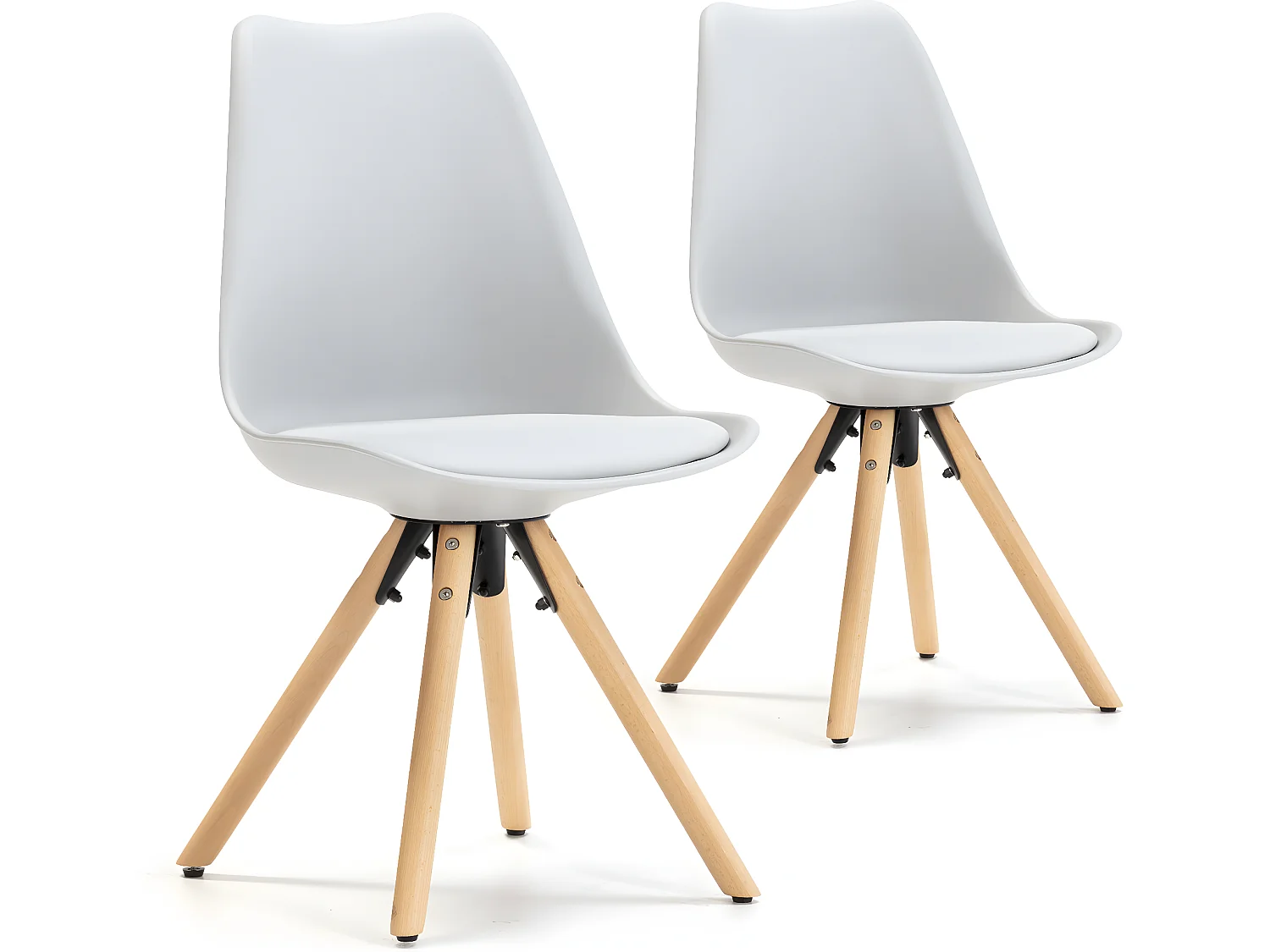 Set van 2 eetkamerstoelen Jeff Nordic Style Grijs, 54 x 49 x 84 cm