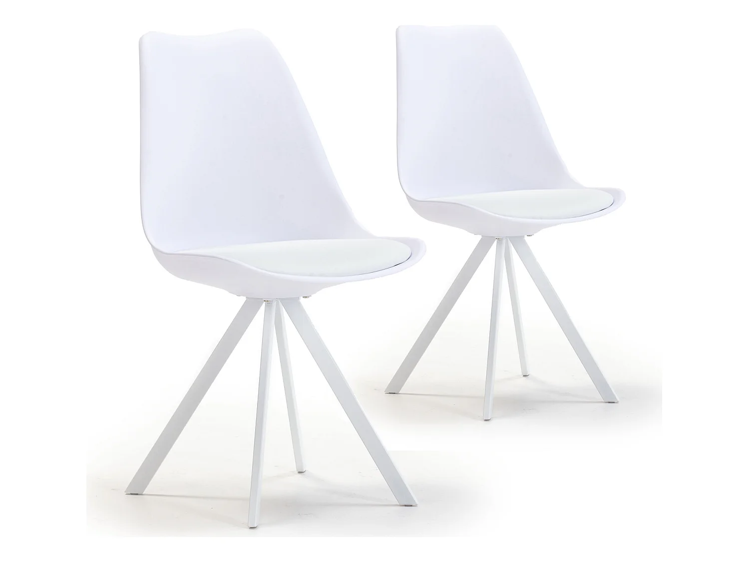Set van 2 eetkamerstoelen Cross Nordic Style Wit, 54 x 49 x 84 cm
