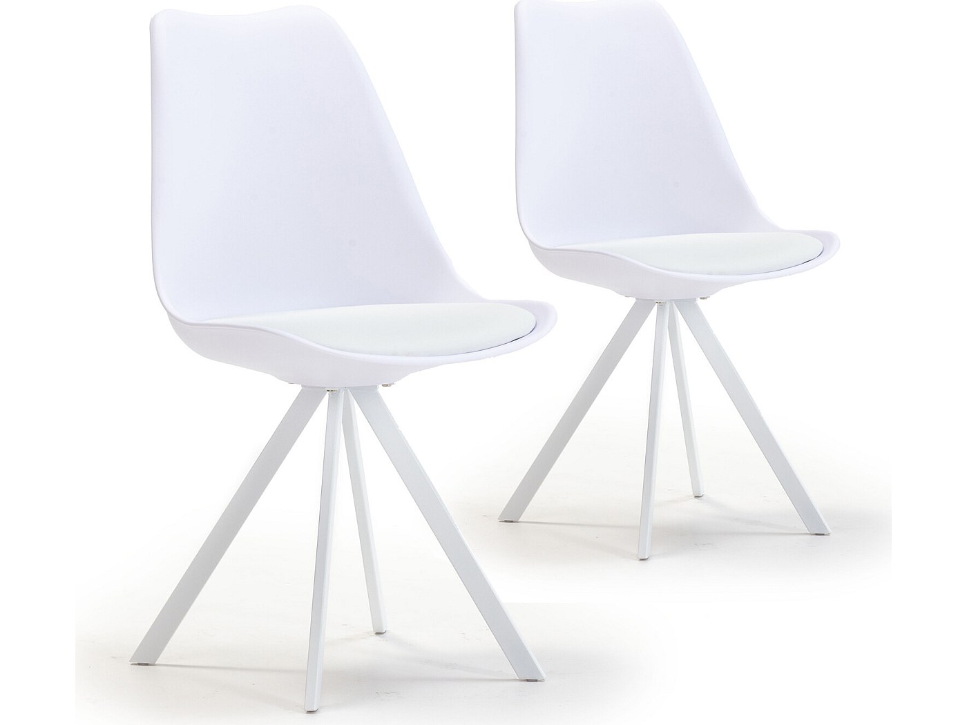 Pack 2 chaises Salle à Manger Cross Style Nordique Blanc, 54 cm x 49 cm