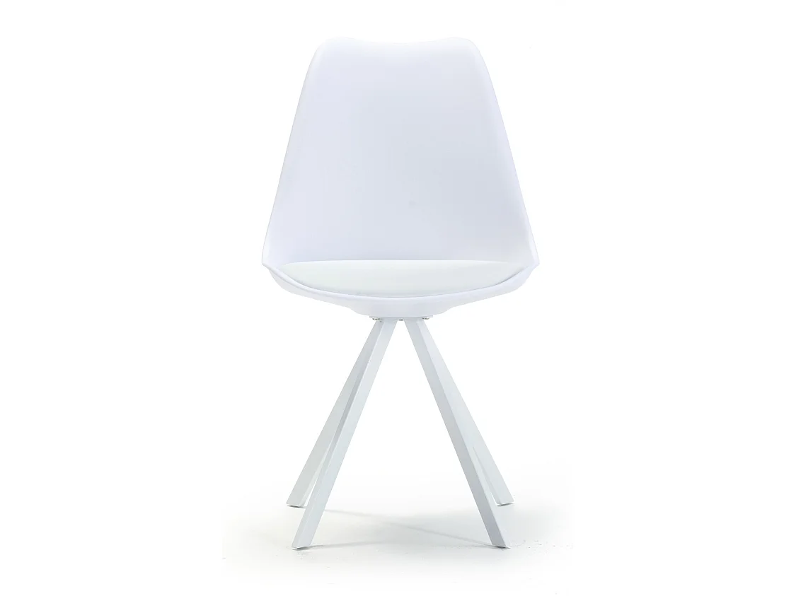Set van 2 eetkamerstoelen Cross Nordic Style Wit, 54 x 49 x 84 cm