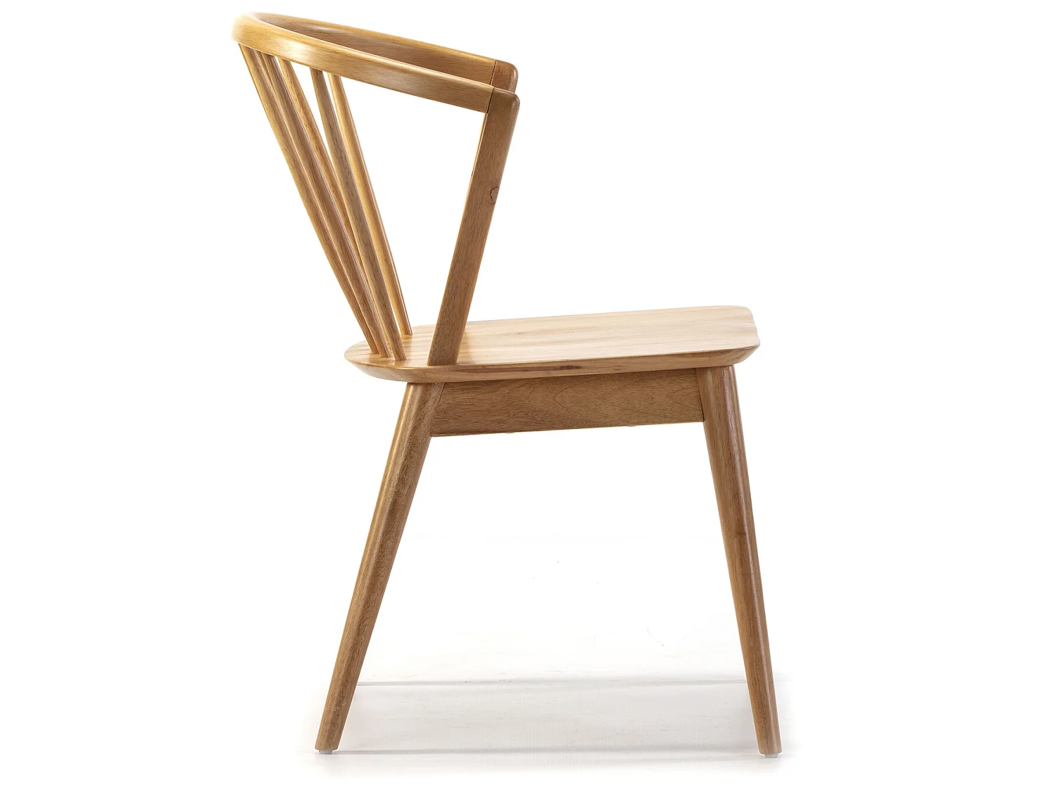 Pack 2 chaises Mura, Couleur Chêne, Bois Massif, 55 cm x 58,5 cm x 84 cm