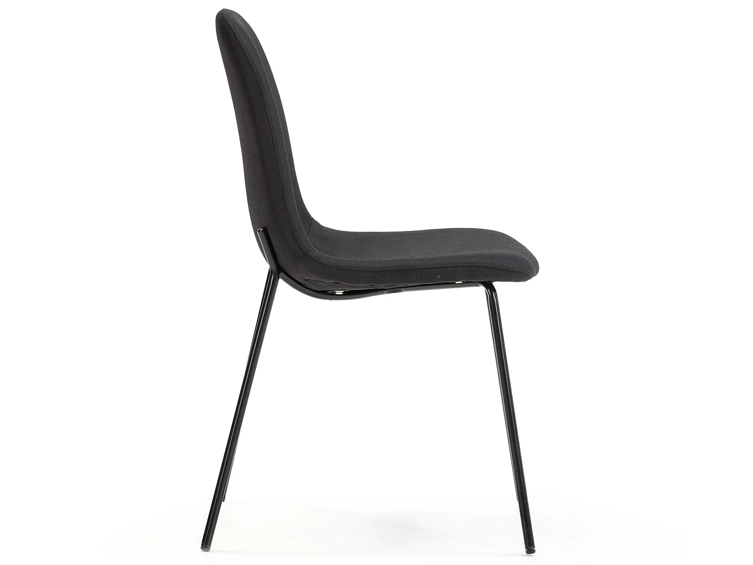 Set van 2 eetkamerstoelen Brenda, zwart gestoffeerd, 44 x 54 x 85 cm.