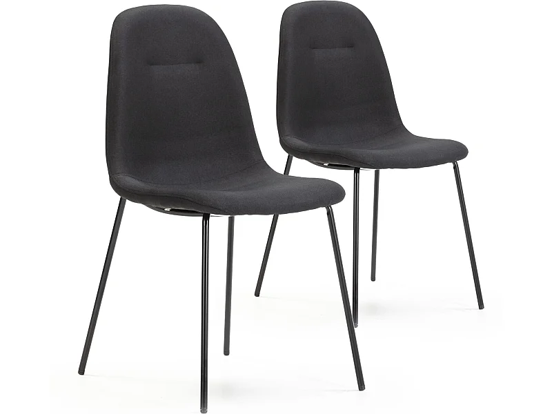 Stuhl-set 2er Brenda Schwarz