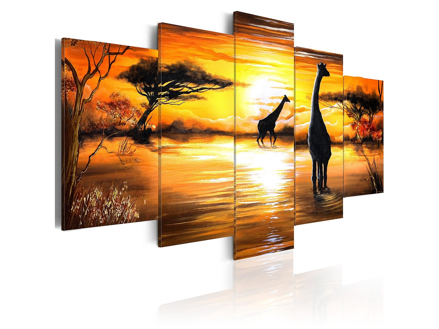 Tableau Toile Girafe 70x50 Cm – Décoration Jungle Animalier Sauvage