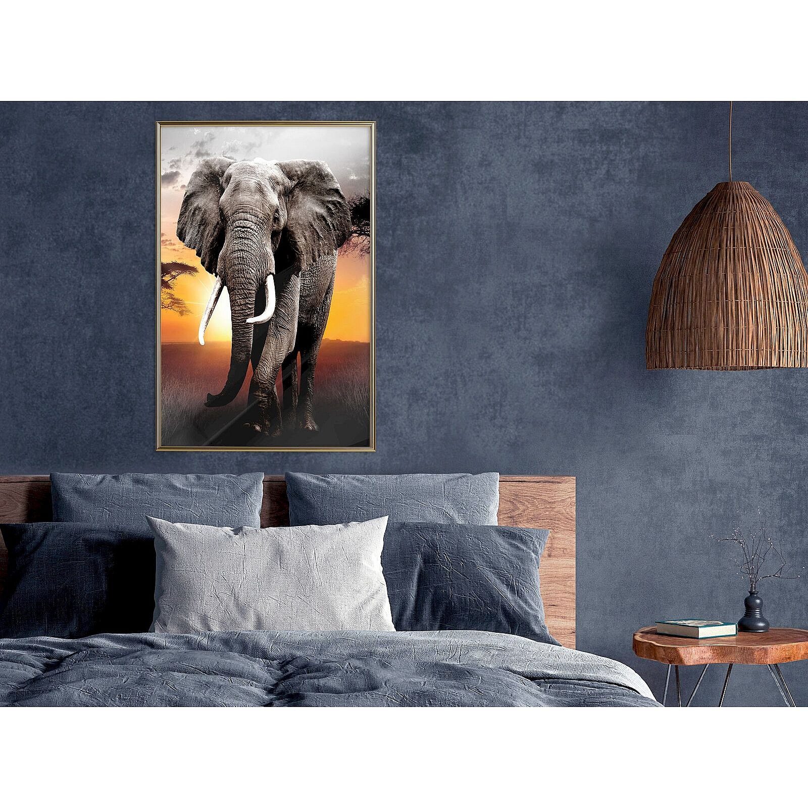 Tableau Toile éléphant Islandburner – 5 Panneaux XXL 170x80 Cm, Impression Haute Qualité, Décoration Murale Moderne