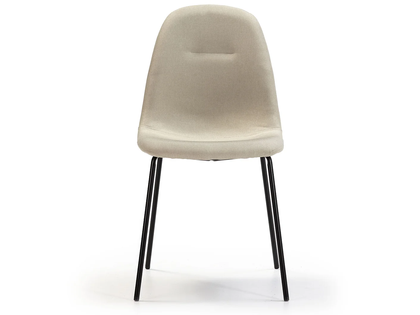 Set van 2 eetkamerstoelen Brenda, beige gestoffeerd, 44 x 54 x 85 cm.