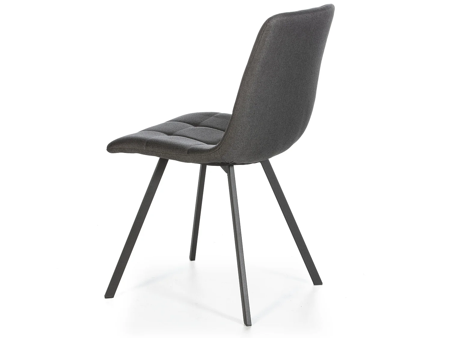 Set van 2 eetkamerstoelen Mila, gestoffeerd in donkergrijs, 58 x 45 x 86 cm.
