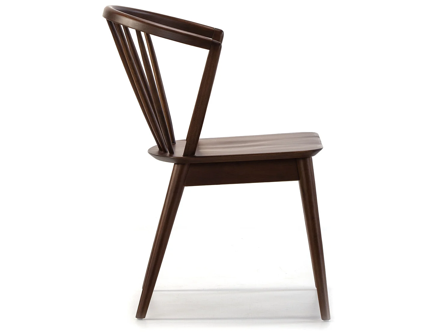 Pack 2 chaises Mura, Couleur Noyer, Bois Massif, 55 cm x 58,5 cm x 84 cm