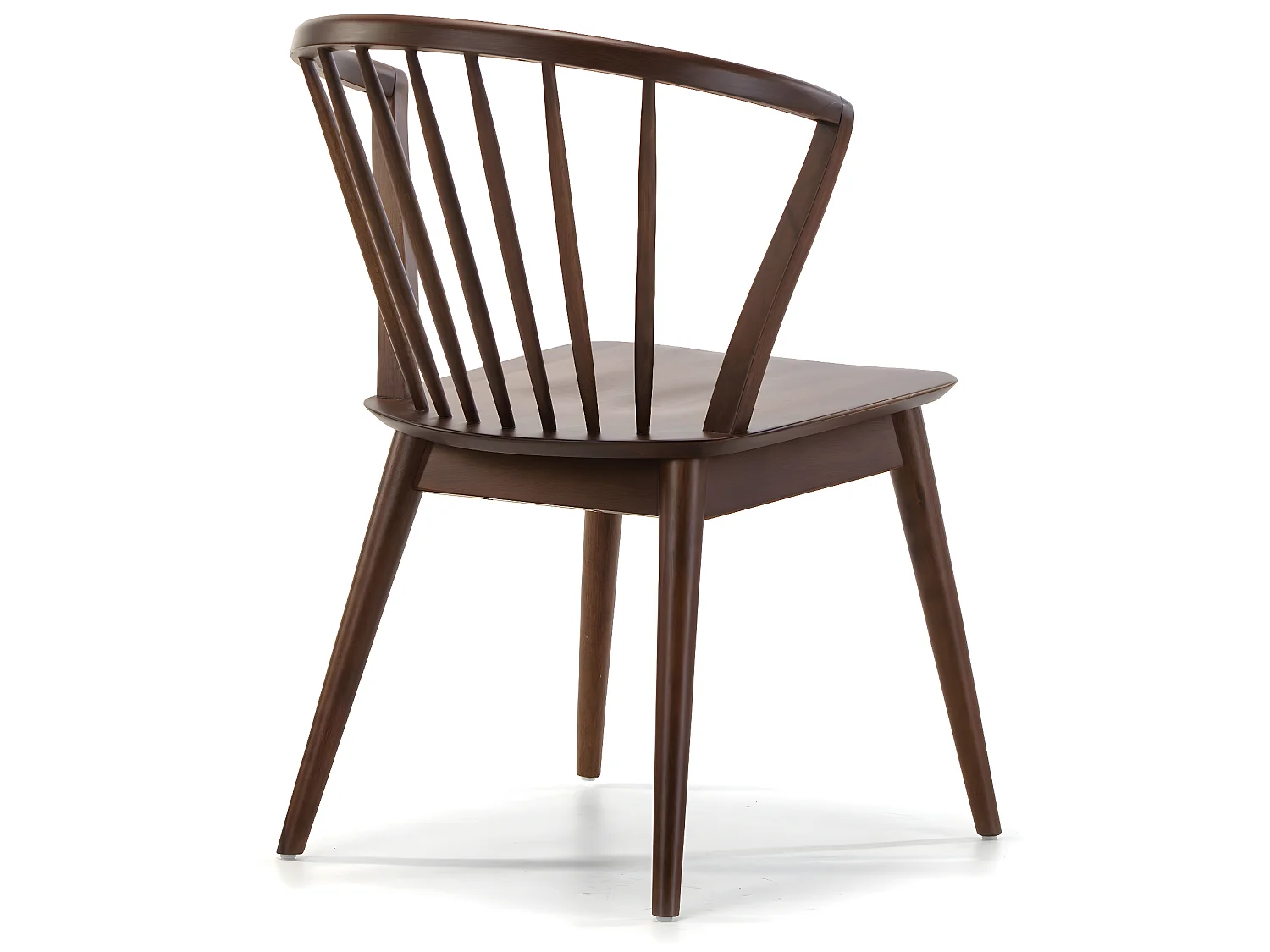 Pack 2 chaises Mura, Couleur Noyer, Bois Massif, 55 cm x 58,5 cm x 84 cm