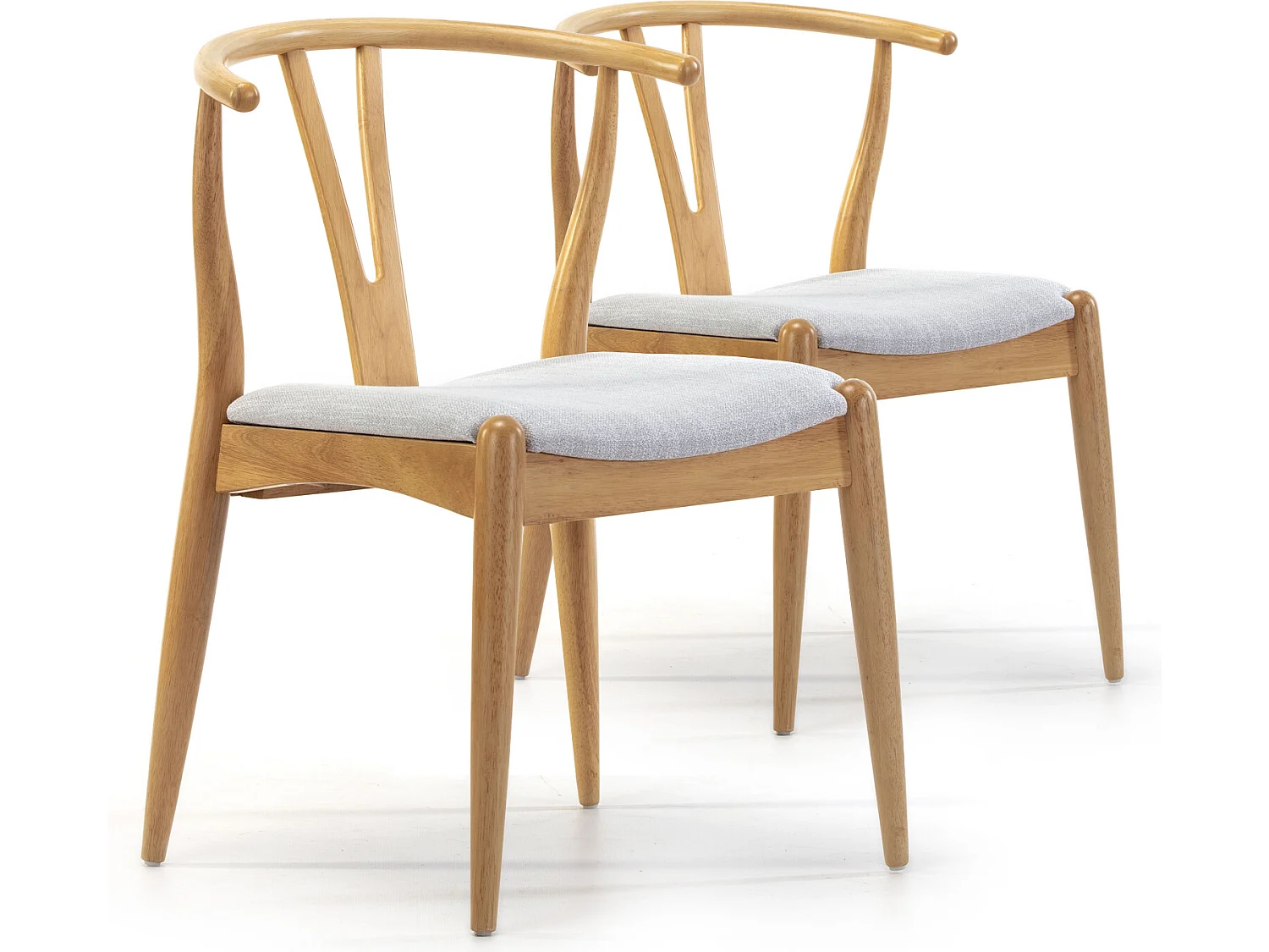 Pack 2 sedie Rustic colore rovere, legno massello, 55 x 54,5 x 76 cm