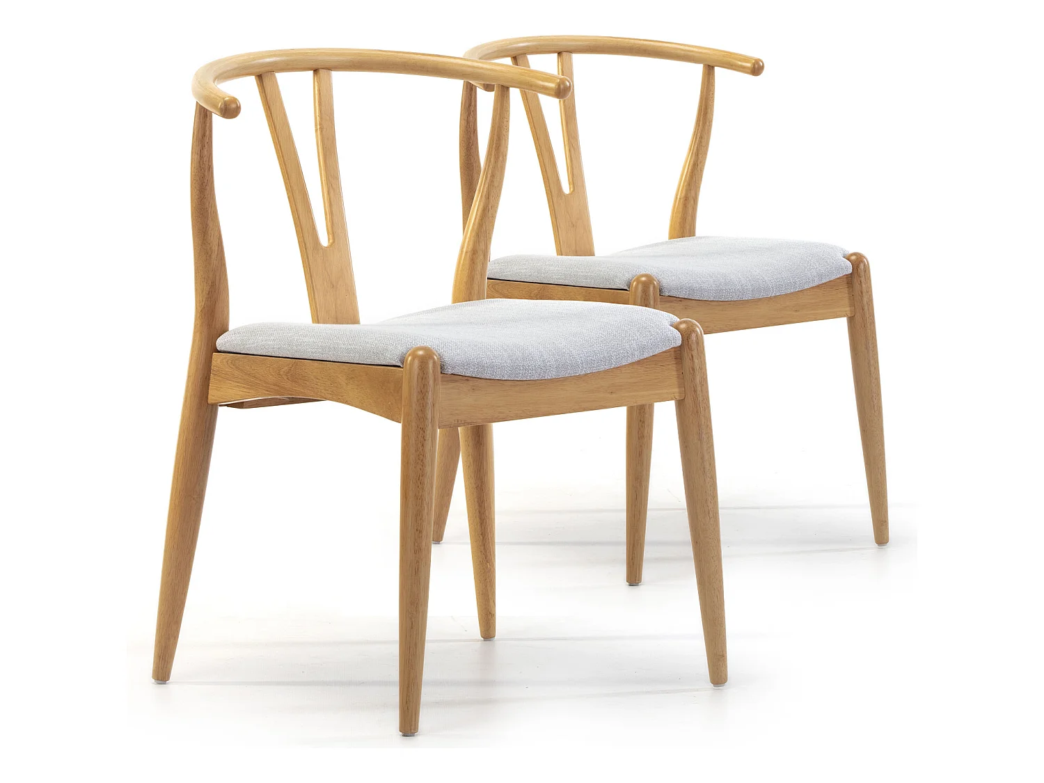 Pack 2 chaises Rustic, Couleur Chêne, Bois Massif, 55 cm x 54,5 cm x 76 cm