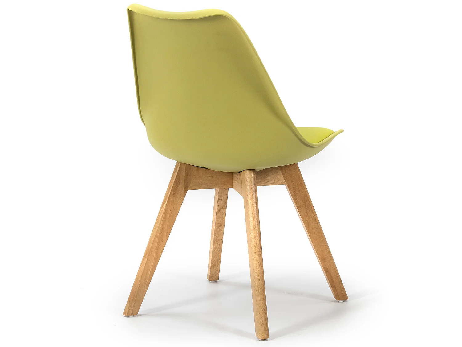 Lot de 2 Chaises Klara Vert tapissées en Cuir synthétique avec Pieds Bois