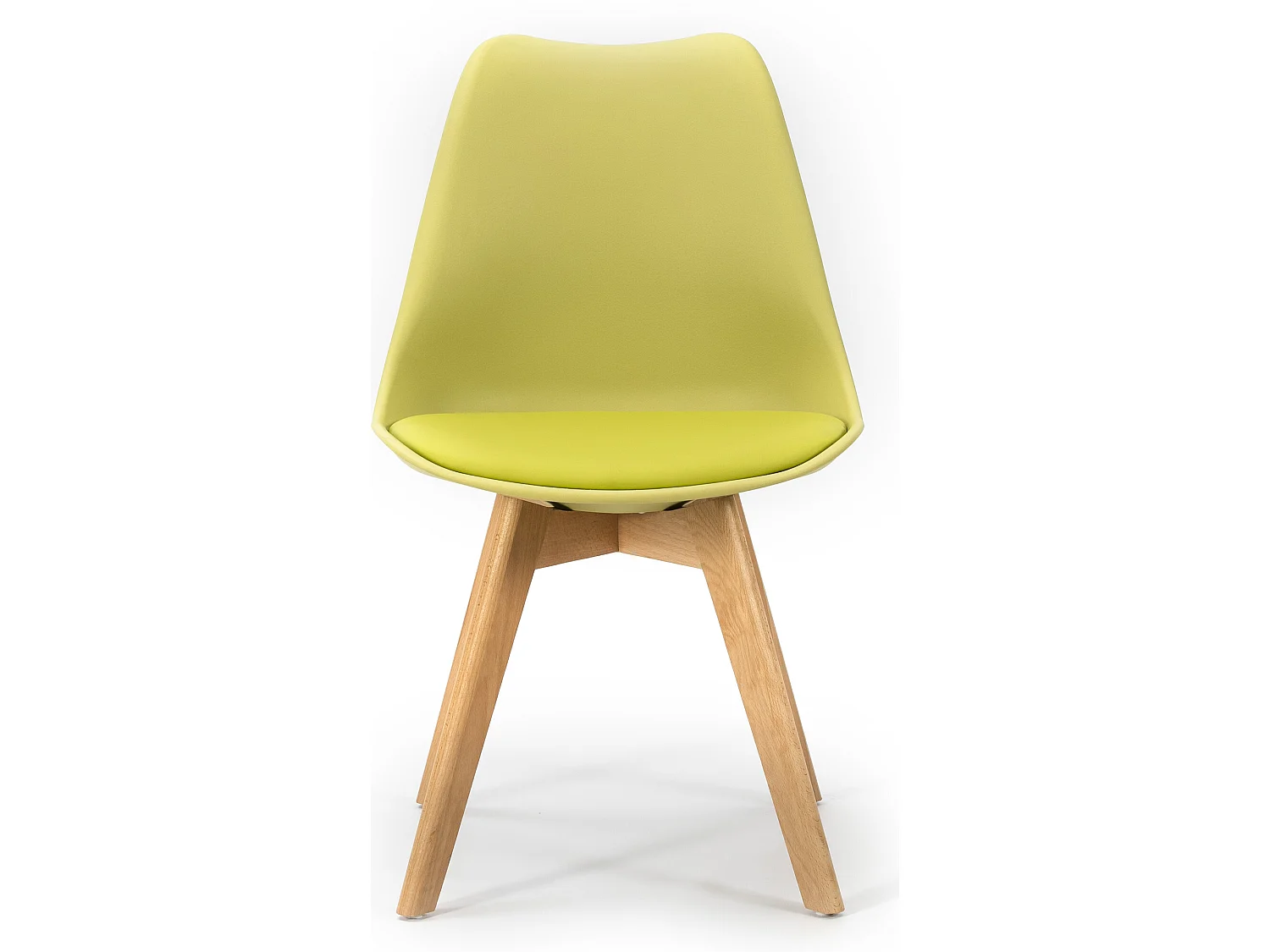 Lot de 2 Chaises Klara Vert tapissées en Cuir synthétique avec Pieds Bois