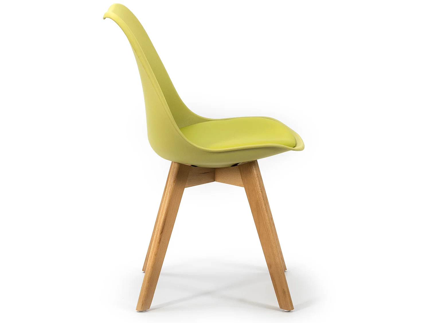 Lot de 2 Chaises Klara Vert tapissées en Cuir synthétique avec Pieds Bois