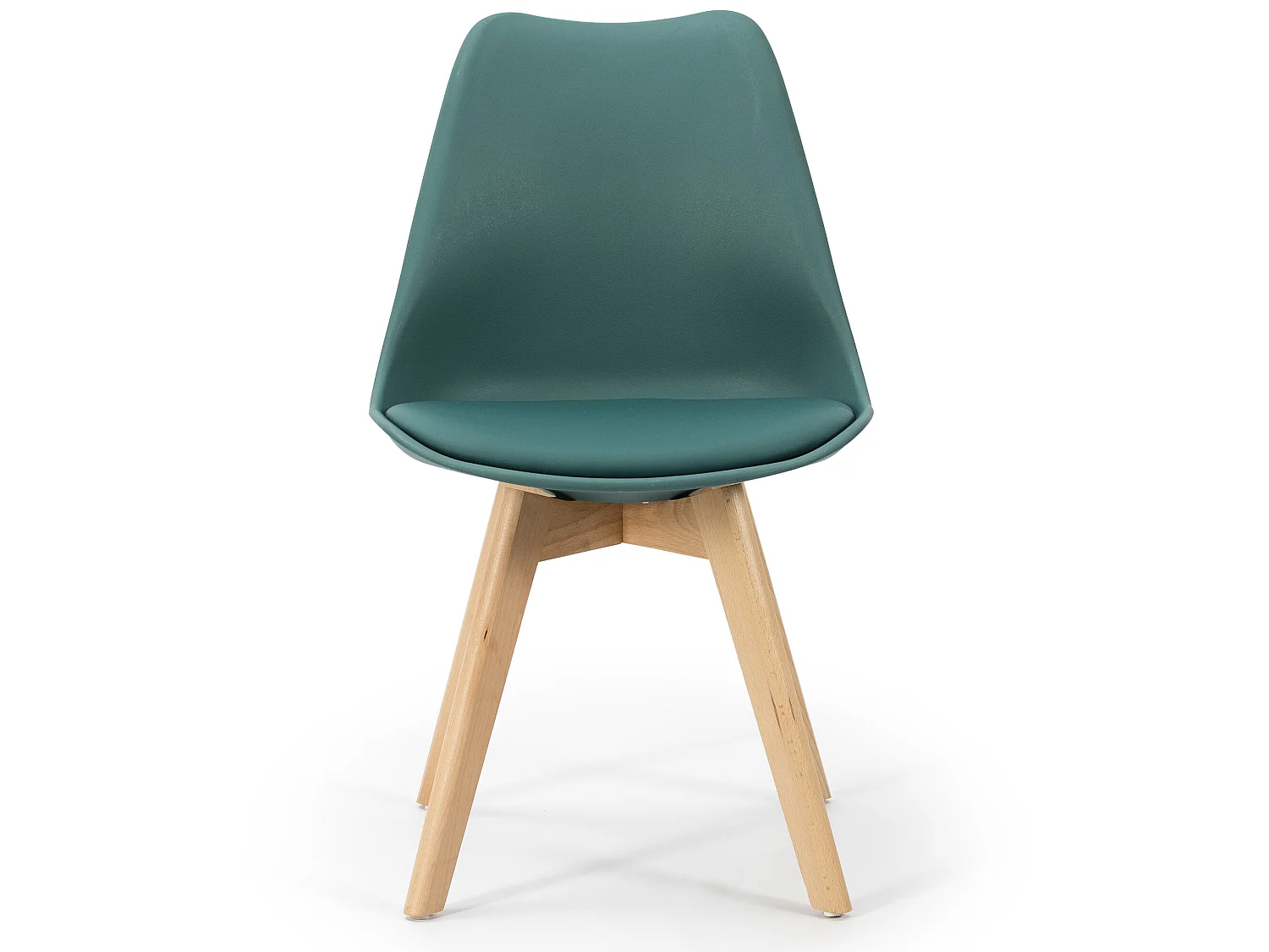 Lot de 2 Chaises Klara Bleu tapissées en Cuir synthétique avec Pieds Bois