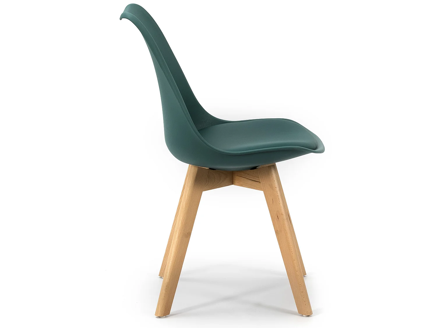 Lot de 2 Chaises Klara Bleu tapissées en Cuir synthétique avec Pieds Bois