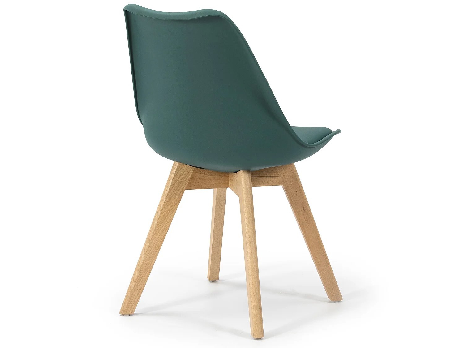 Lot de 2 Chaises Klara Bleu tapissées en Cuir synthétique avec Pieds Bois