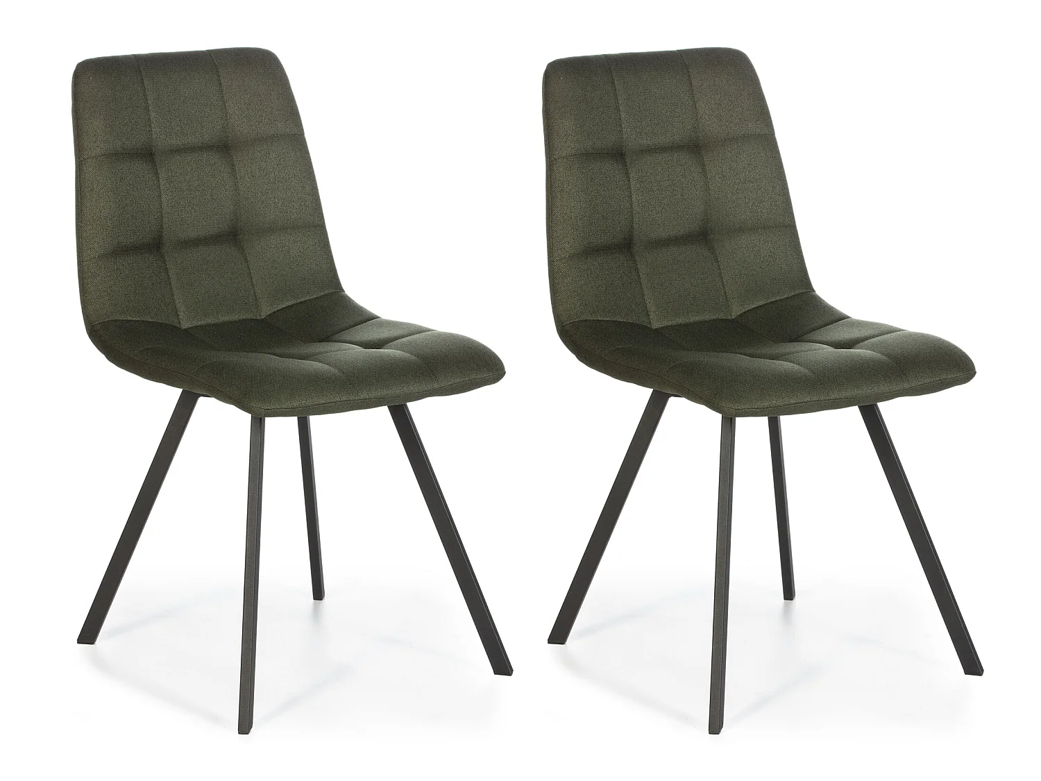 Set de 2 chaises Salle à Manger Mila Tapissées Vert, 58 cm x 45 cm x 90 cm