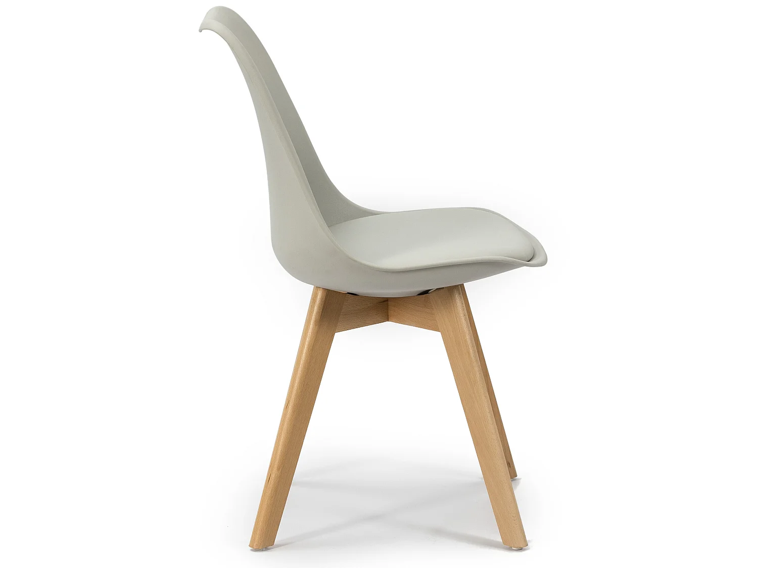 Lot de 4 Chaises Klara Gris tapissées en Cuir synthétique avec Pieds Bois