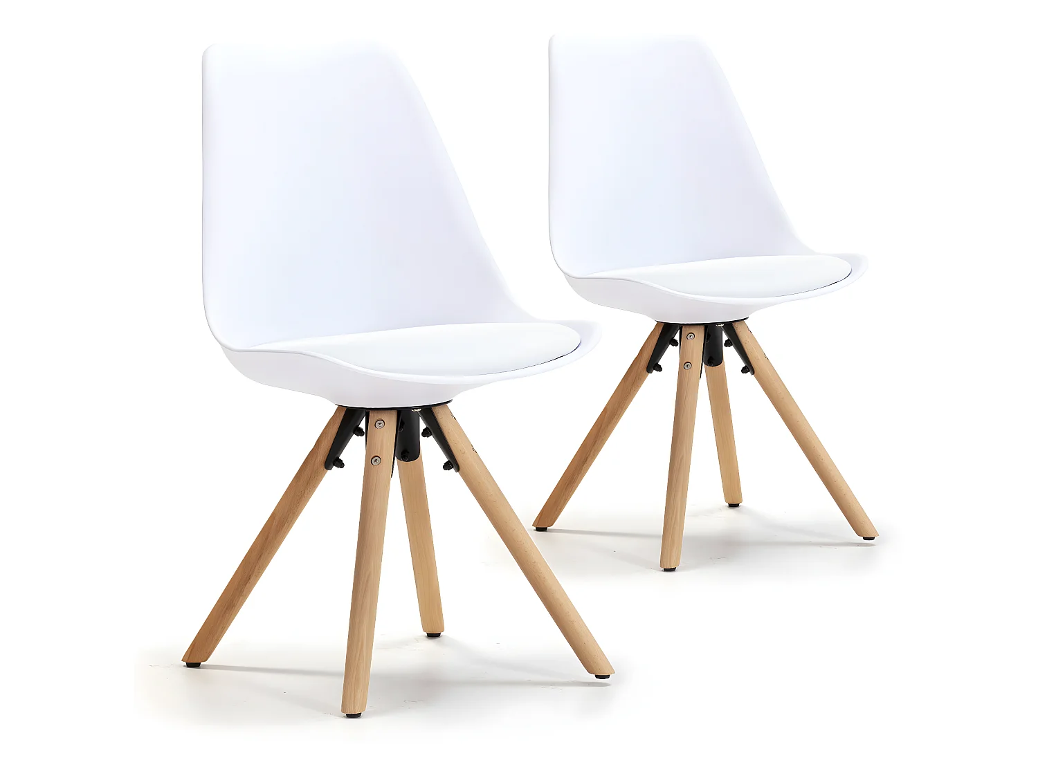 Set de 2 chaises Salle à Manger Jeff Style Nordique Blanc, 54 cm x 49 cm x 84 cm