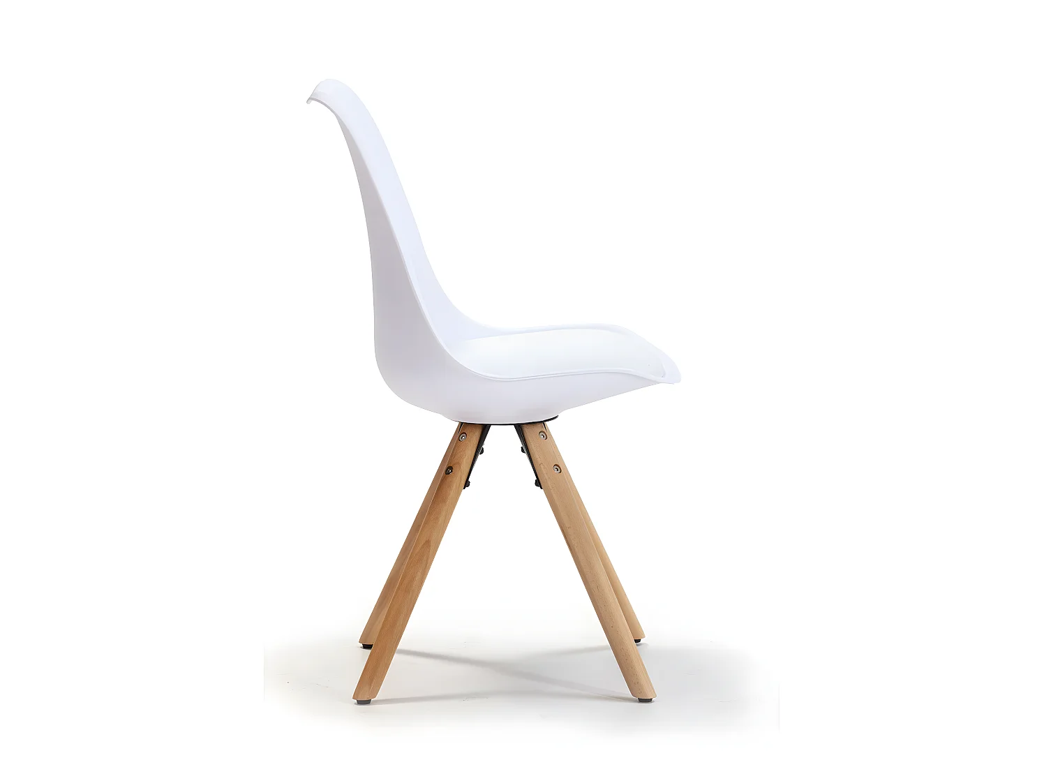 Conjunto de 2 cadeiras de jantar Jeff estilo nórdico branco, 54 x 49 x 84 cm.