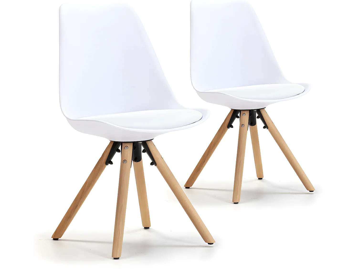 Set van 2 eetkamerstoelen Jeff Nordic Style Wit, 54 x 49 x 84 cm