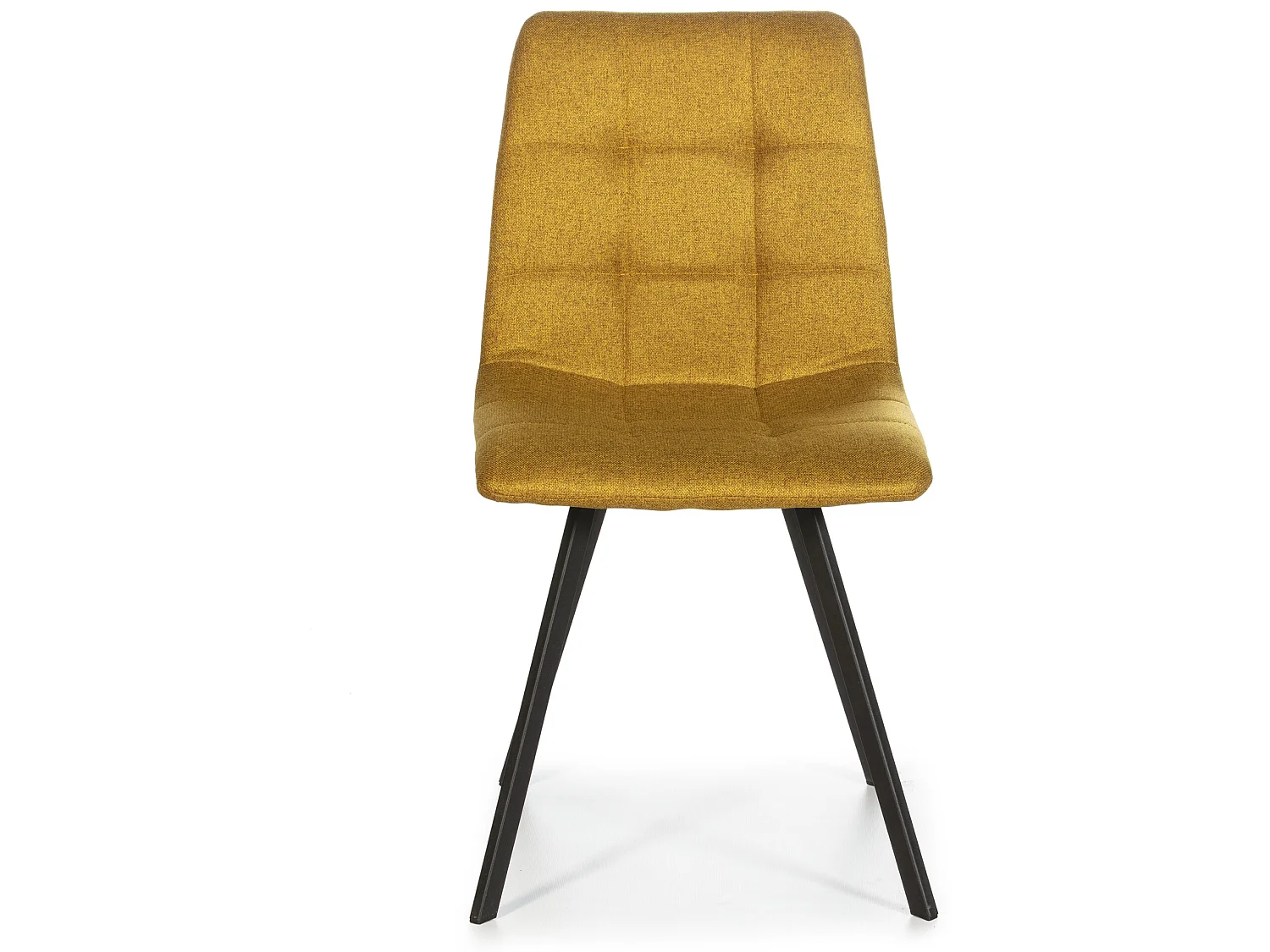 Set van 2 eetkamerstoelen Mila, gestoffeerd in mosterdgele stof, 58 x 45 x 86 cm.