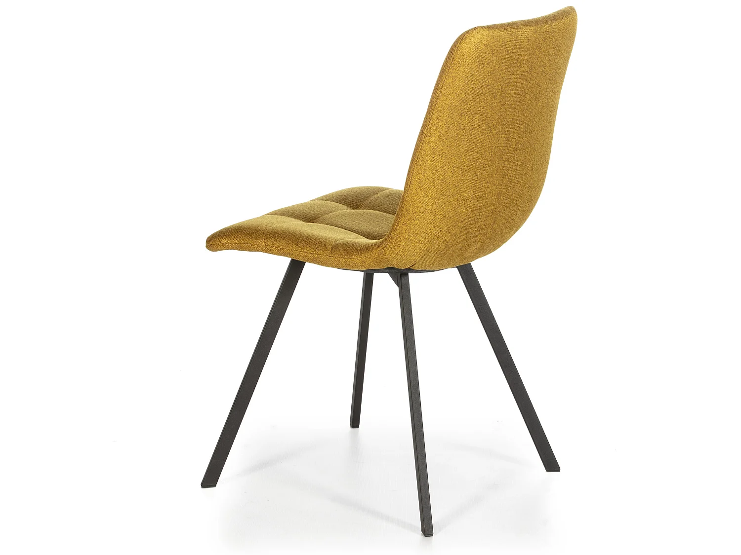 Set van 2 eetkamerstoelen Mila, gestoffeerd in mosterdgele stof, 58 x 45 x 86 cm.