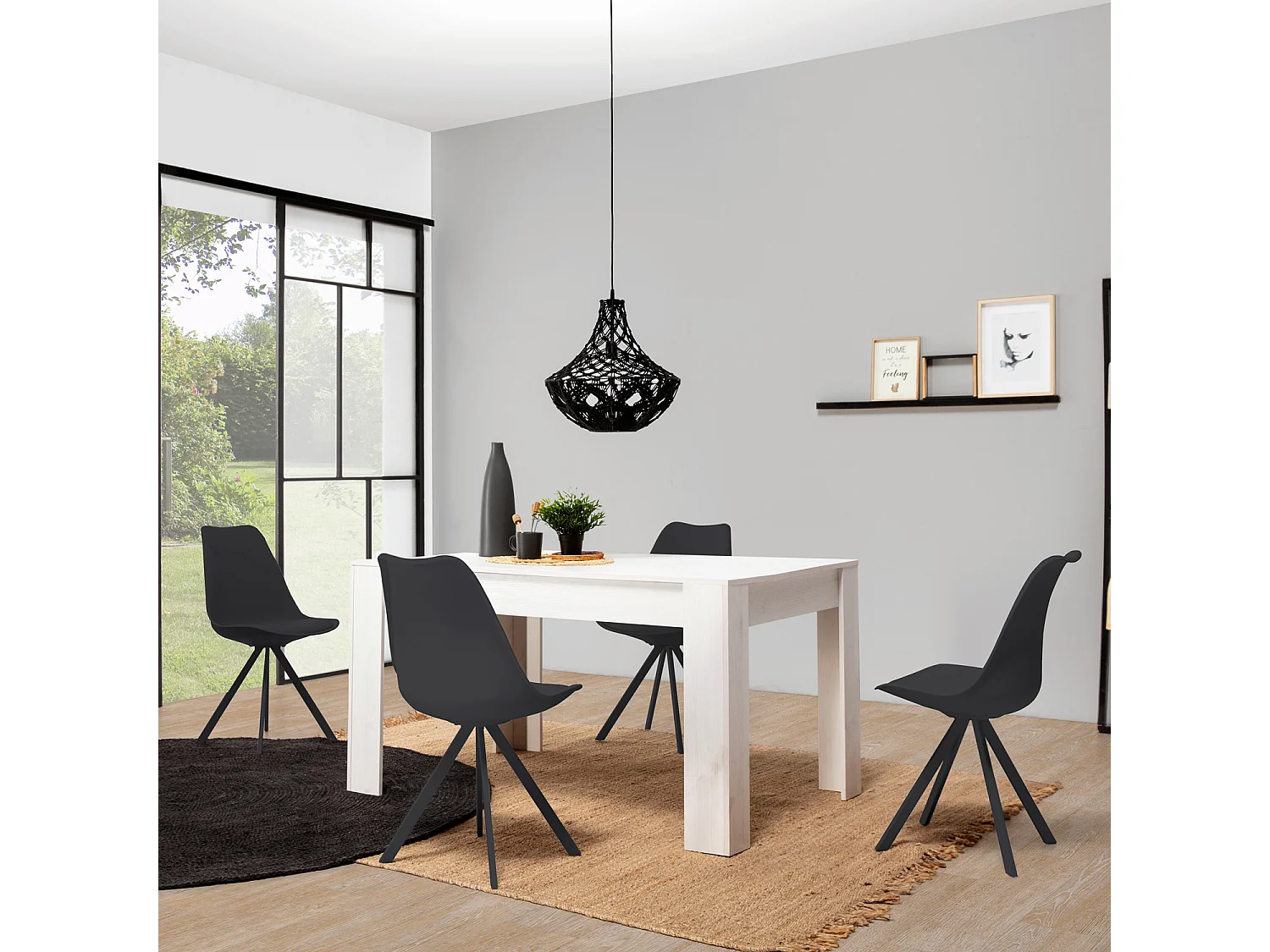 Stuhl-set 2er Cross Schwarz