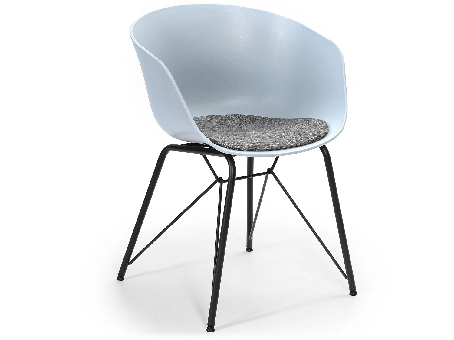 Fauteuil pour Salle à Manger Alba Couleur Bleu, Assise rembourrée