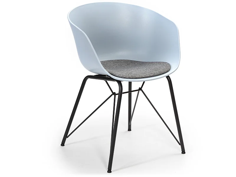 Fauteuil pour Salle à Manger Alba Couleur Bleu, Assise rembourrée