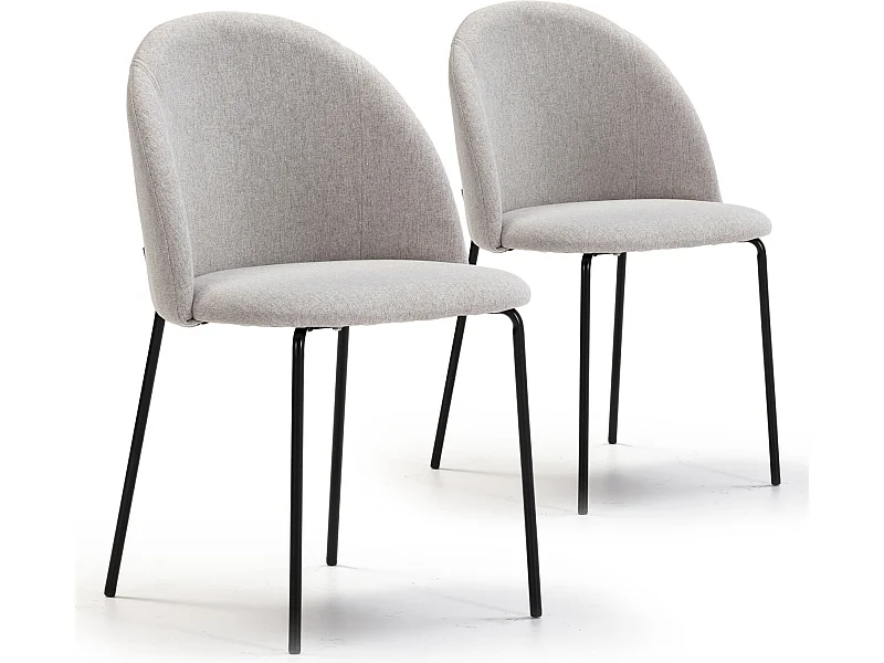 Set de 2 sillas Comedor Kenia tapizadas Beige, 43 x 47  x 78,5 cm