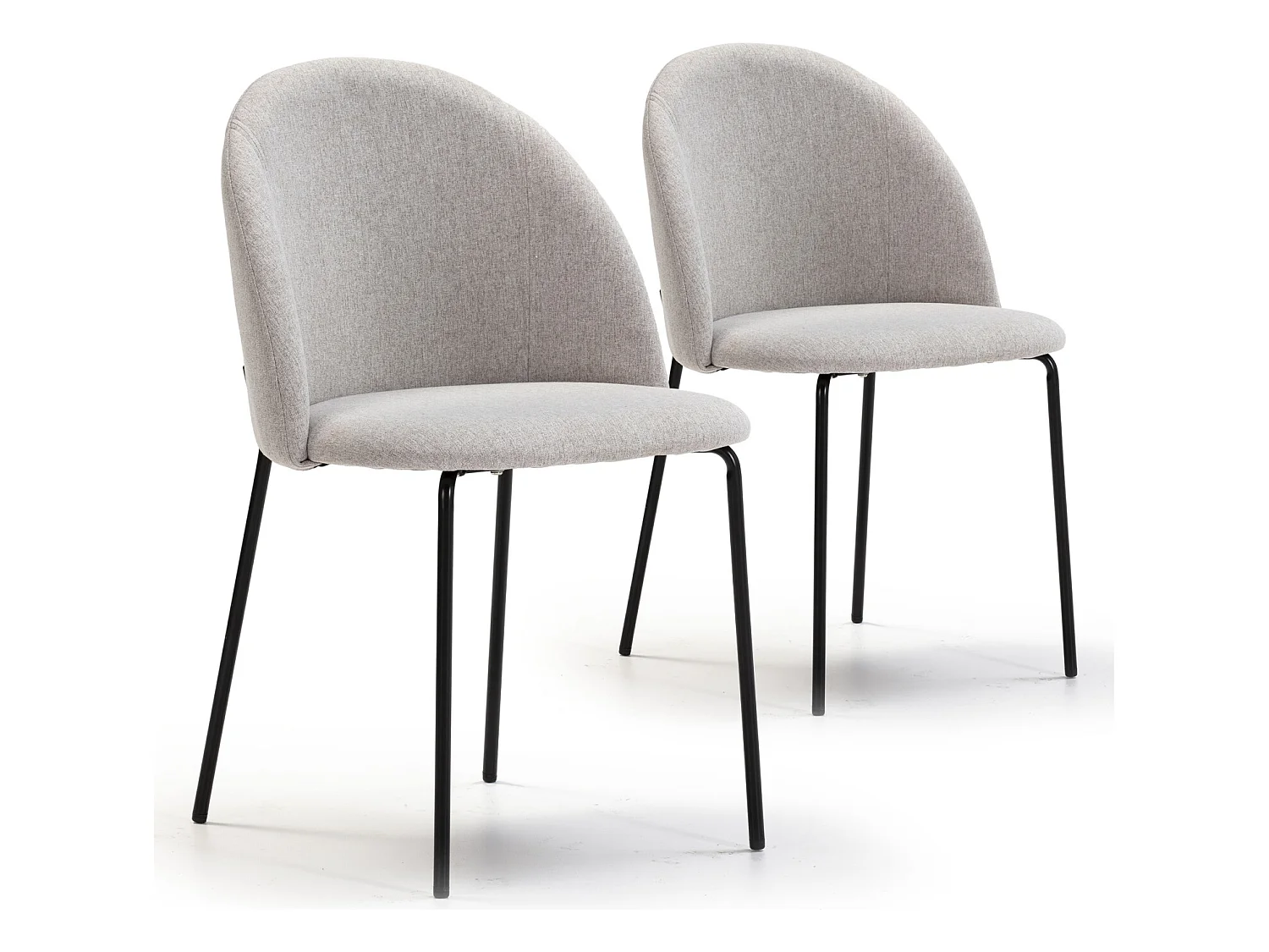 Pack 2 chaises Salle à Manger tapissées Kenia Beige, 43 cm x 47cm x 78,5 cm