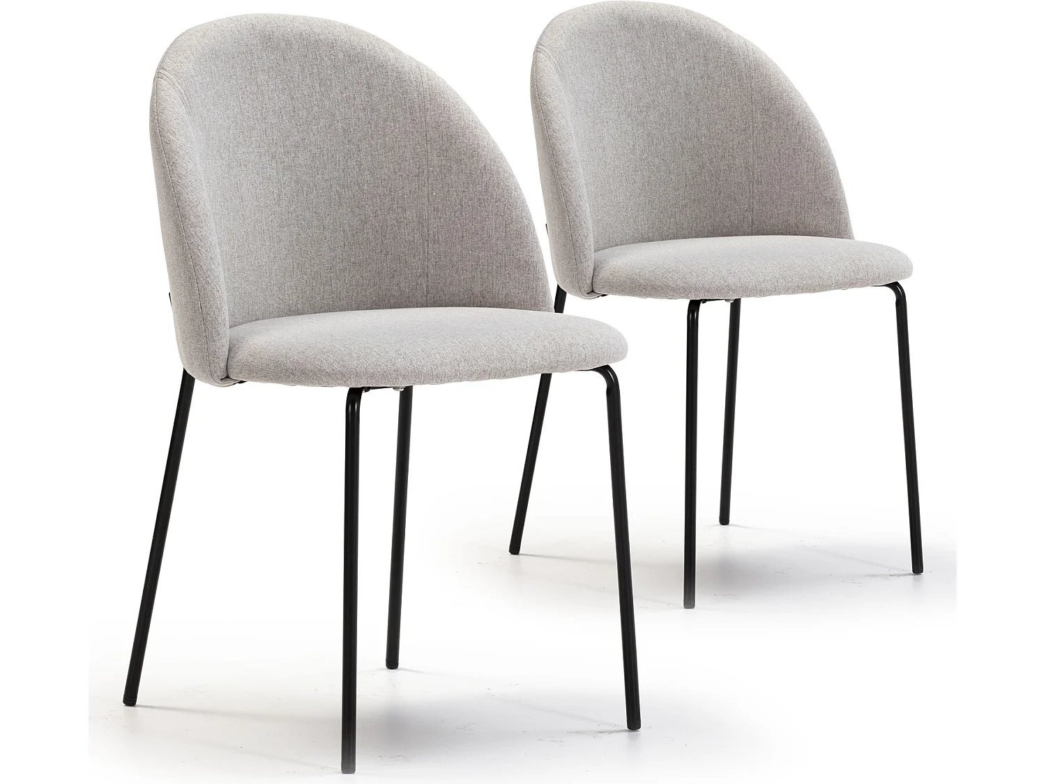 Pack 2 chaises Salle à Manger tapissées Kenia Beige, 43 cm x 47cm x 78,5 cm