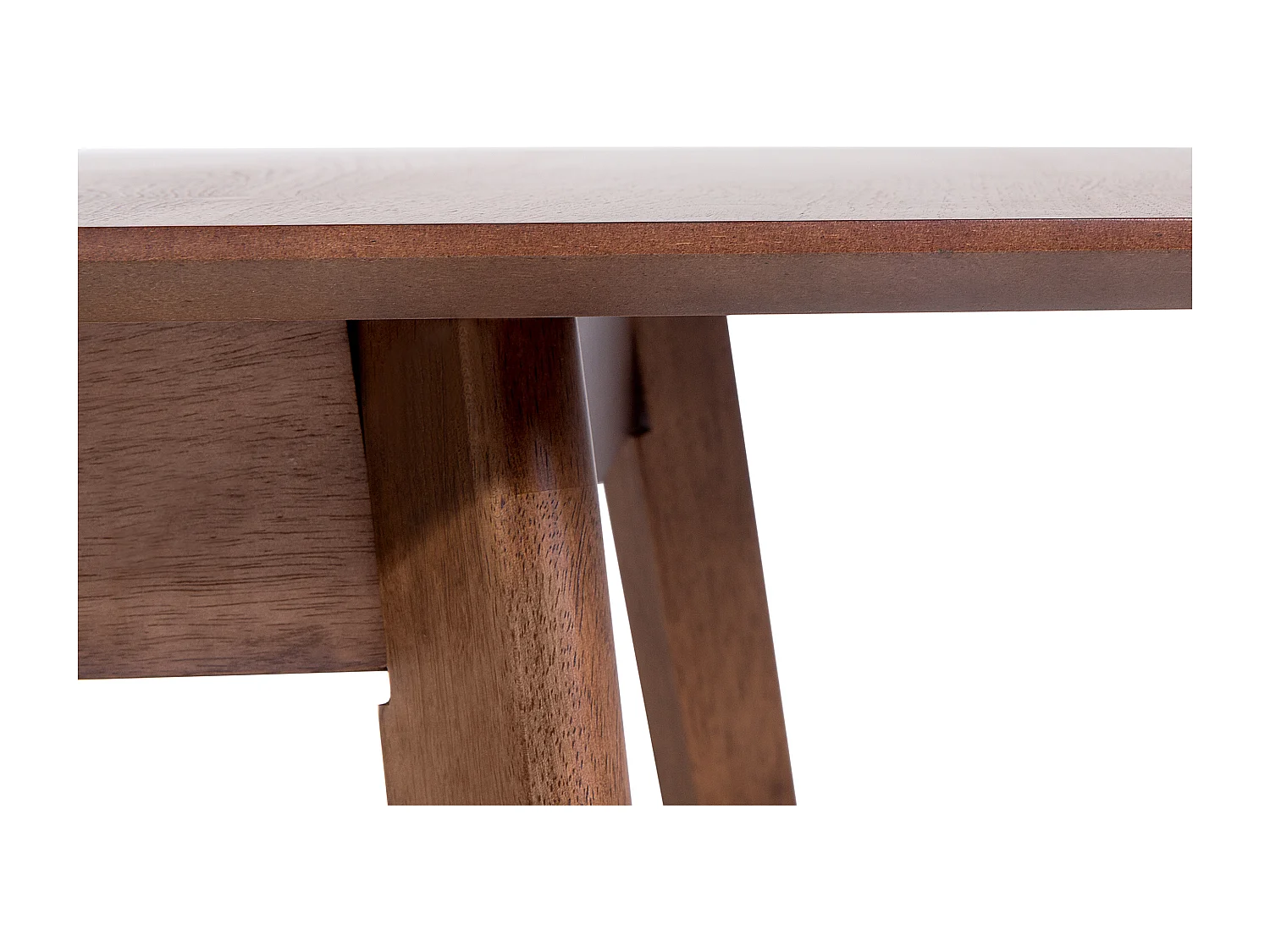 Esszimmertisch abgerundete Form MDF-Platte 200 cm dunkler Holzfarbton Madox