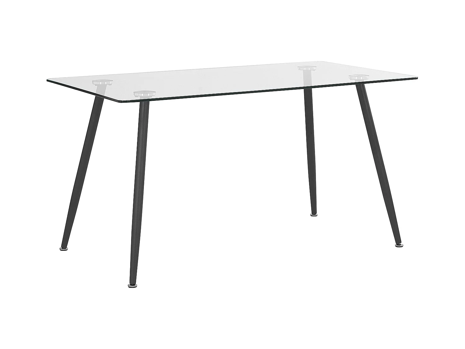 Table de repas MIDLAND Noir 140 cm 80 cm Verre de sécurité