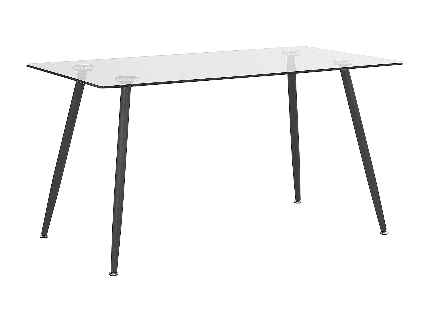 Eettafel MIDLAND Zwart 140 cm 80 cm Veiligheidsglas