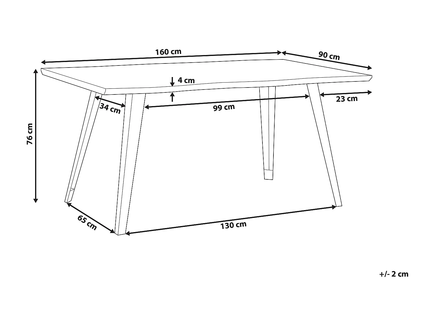 Eettafel WITNEY Donkerbruin 160 cm 90 cm