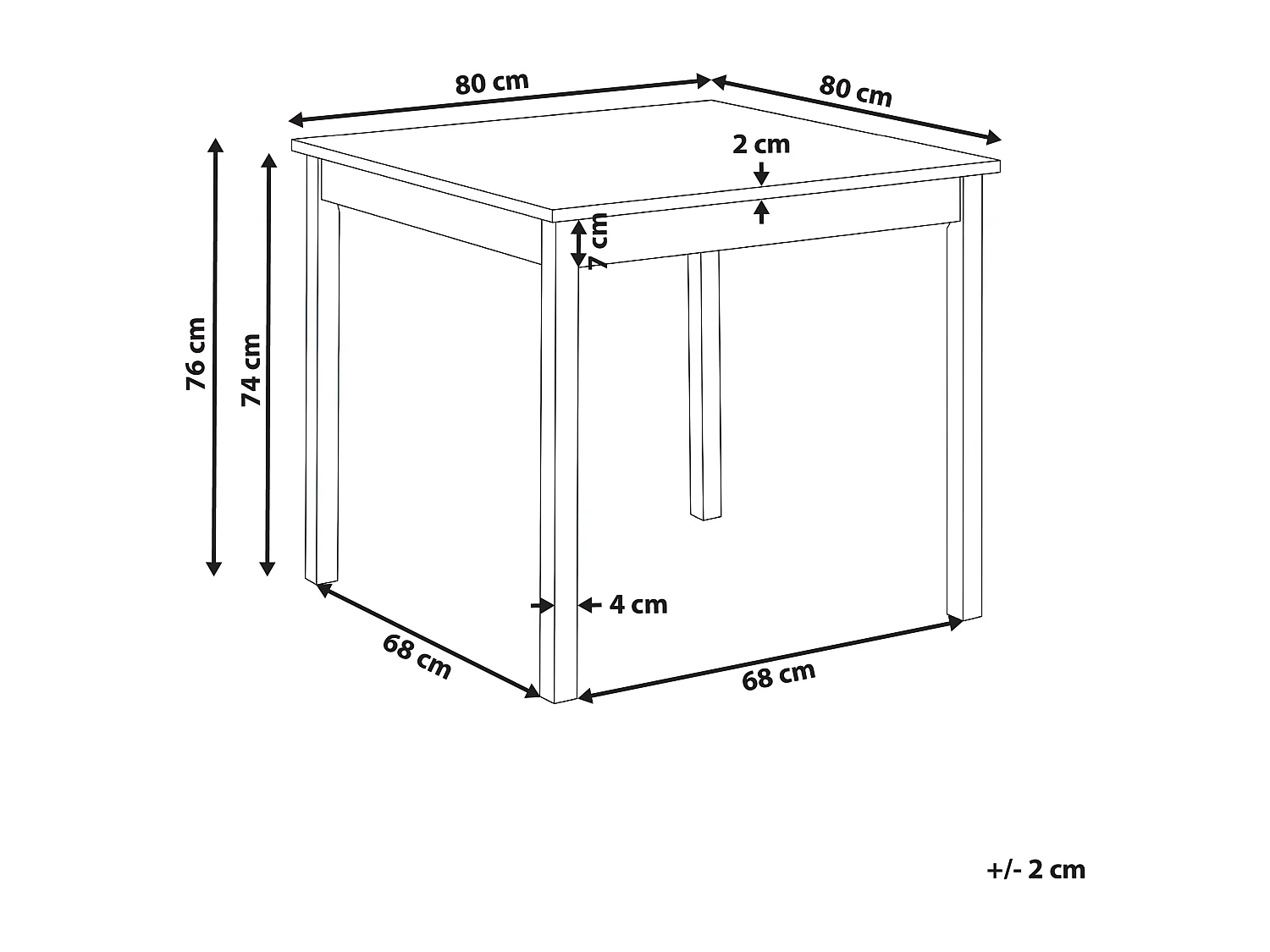 Table de repas BATTERSBY Chêne clair 80 cm 80 cm