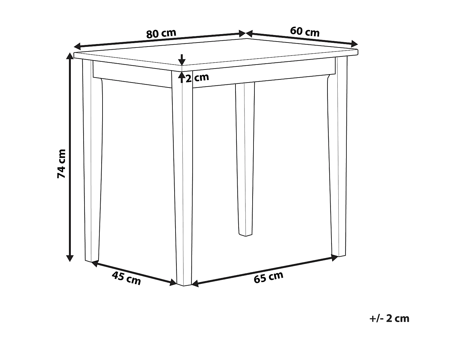 Table de repas BATTERSBY Blanc 80 cm 60 cm Bois