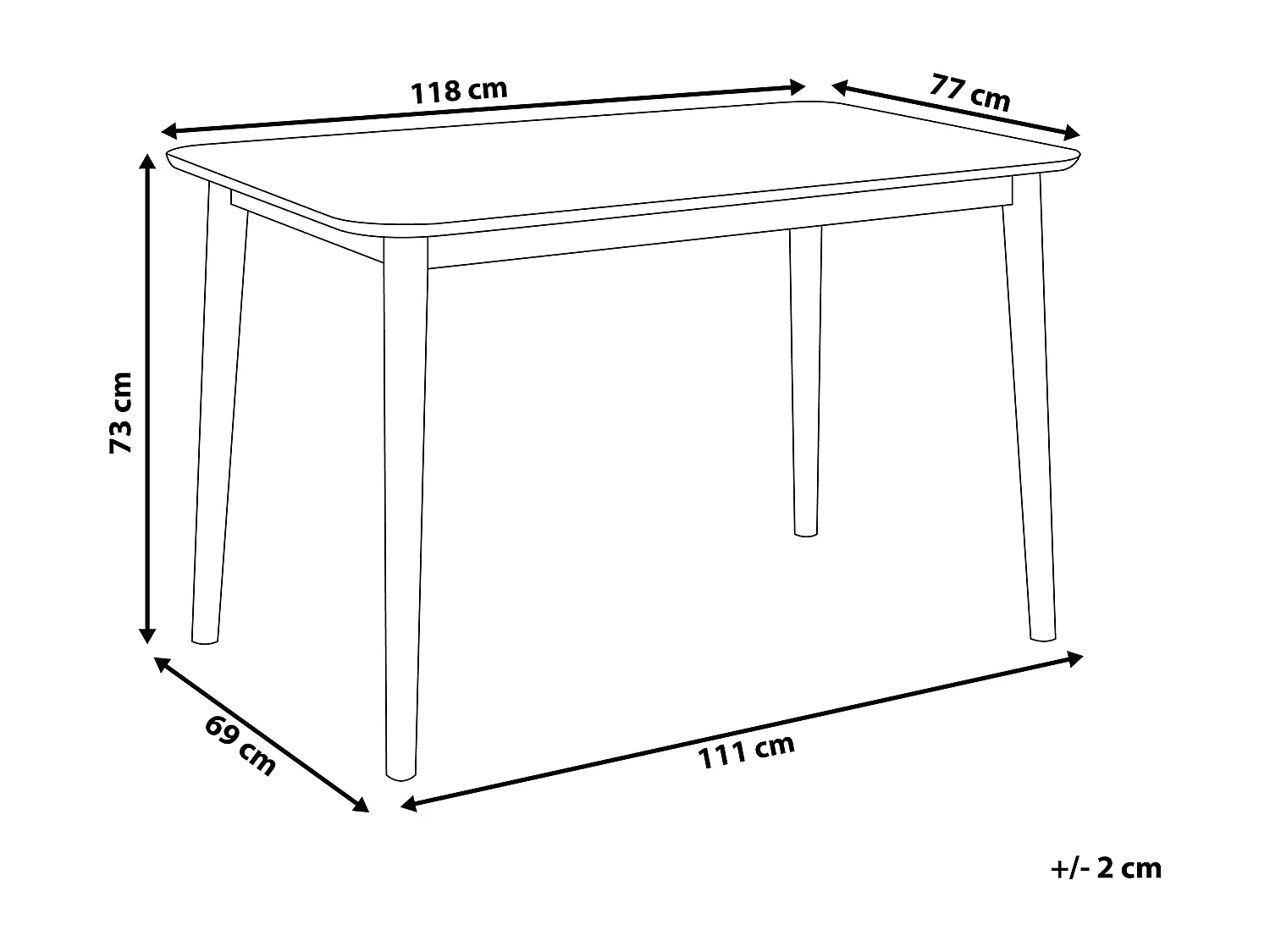 Tavolo da pranzo MODESTO Grigio 118 cm 77 cm Legno