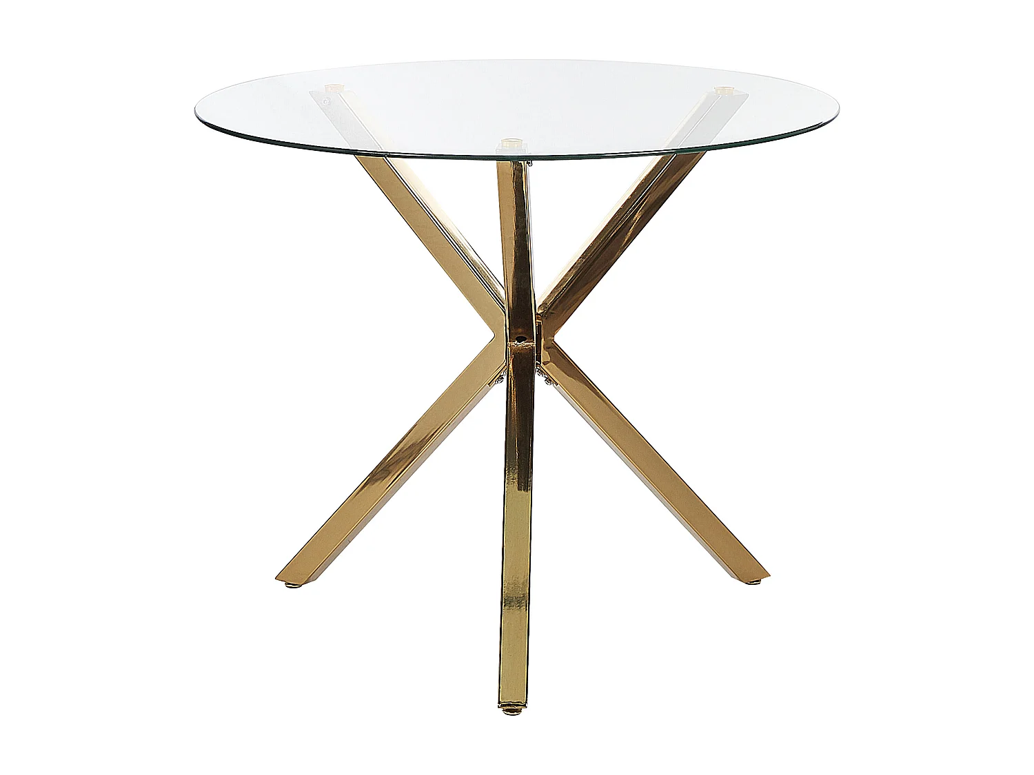 Table de repas SAVONI Doré 90 cm 90 cm Verre de sécurité