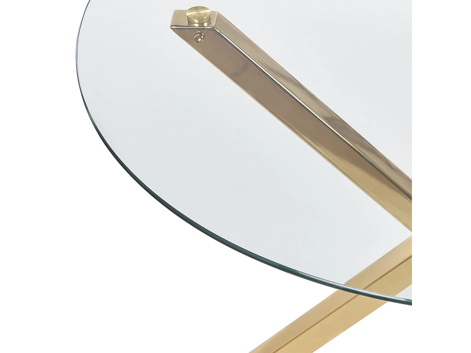 Table de repas SAVONI Doré 90 cm 90 cm Verre de sécurité