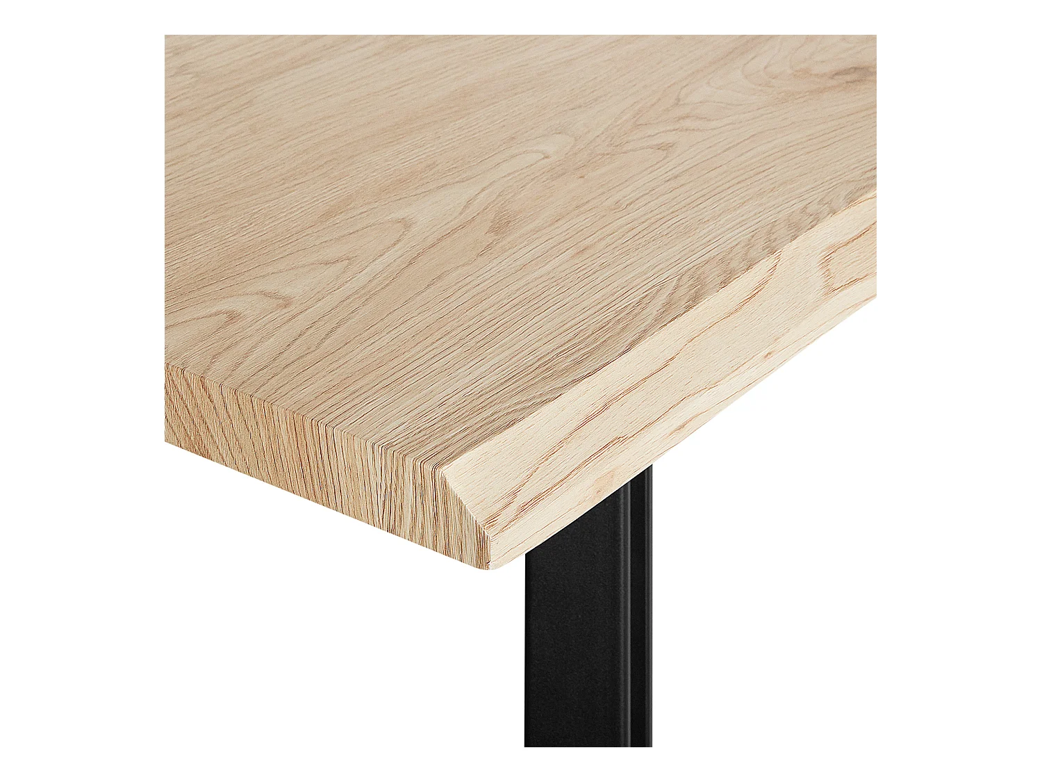 Esstisch heller Holzfarbton/schwarz 180 x 90 cm MDF-Platte minimalistisch Graham