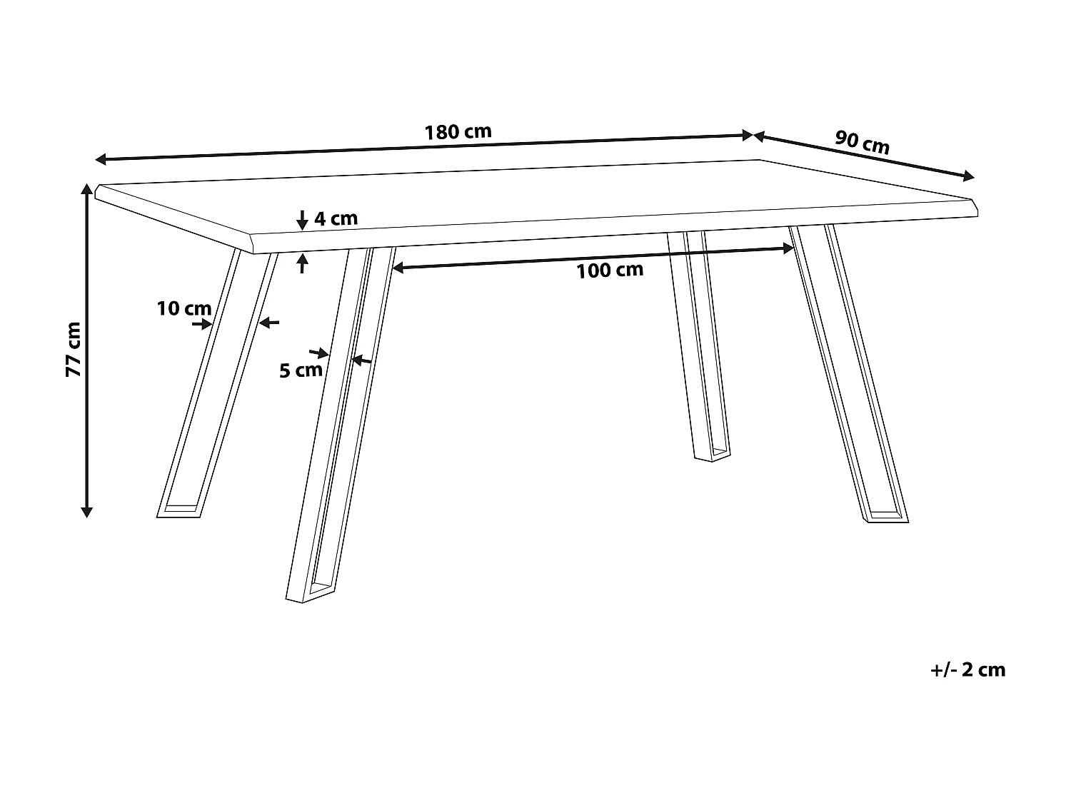 Mesa de comedor GRAHAM Marrón claro 180 cm 90 cm