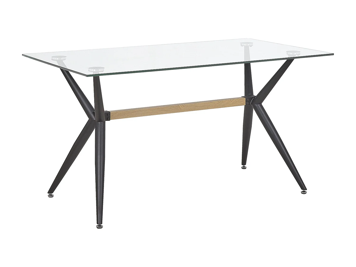 Table de repas SACRAMENTO Noir 140 cm 80 cm Verre de sécurité